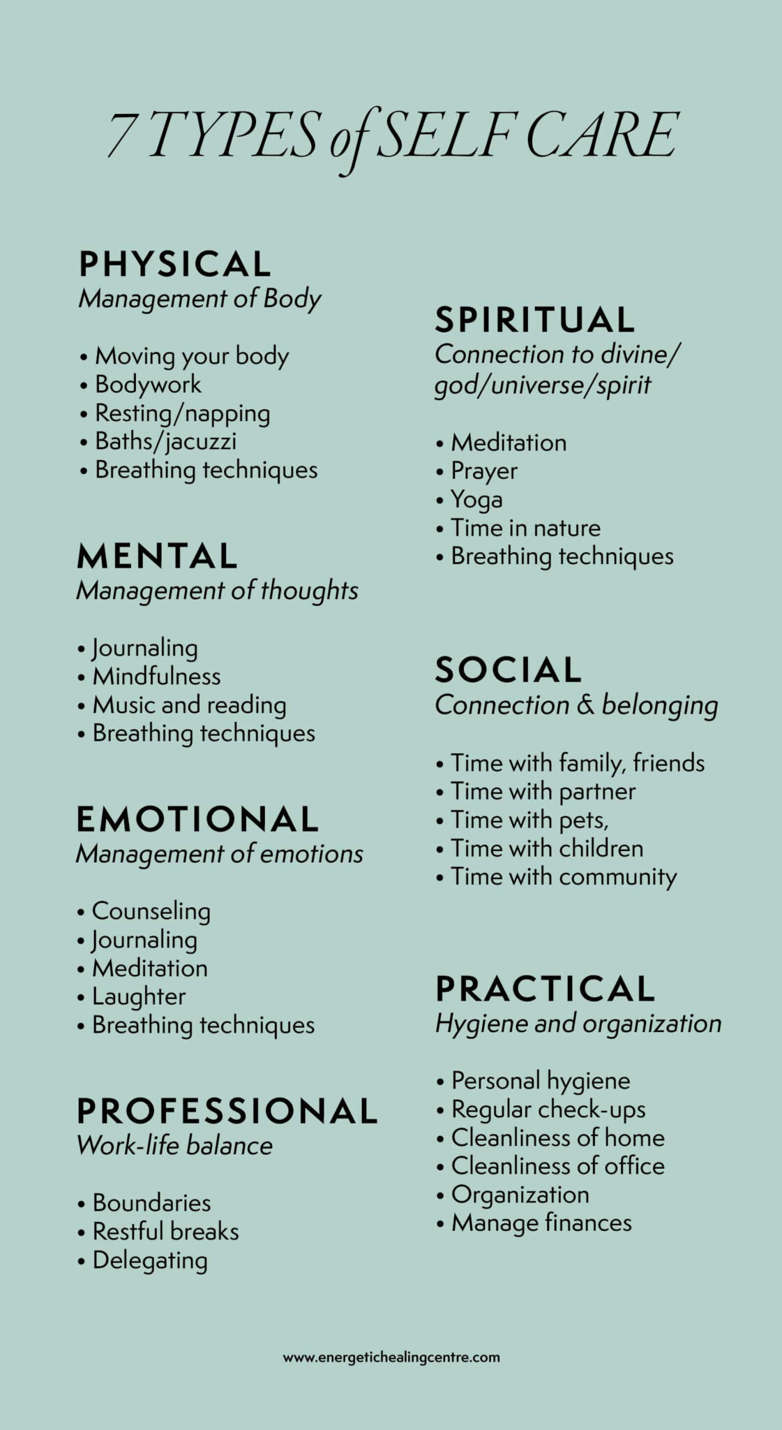 Types Of Self Care 