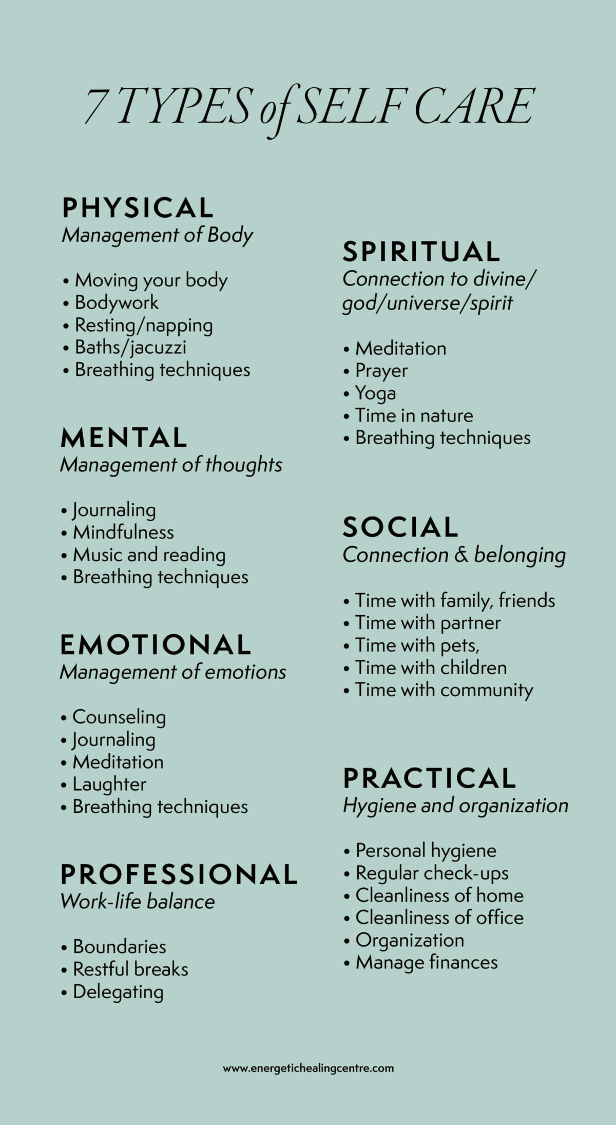 Types of Self Care | What Is Self Care? | Energetic Healing