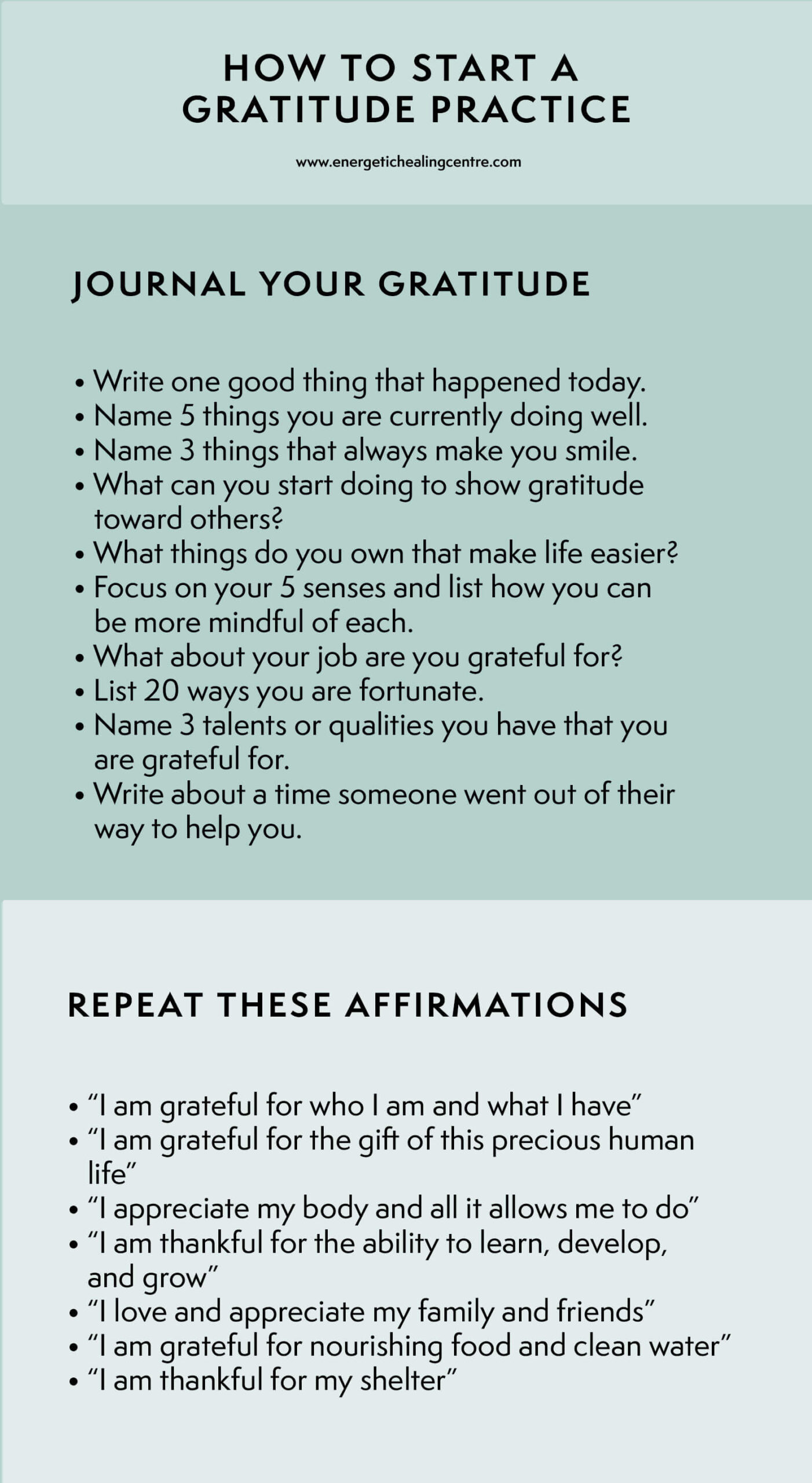 affirmations + journal prompt for starting a gratitude practice